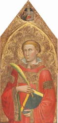 Diakenheilige, met Sint Antonius Abt boven, [rechter paneel], ca. 1415-1420