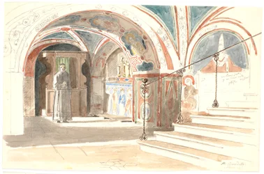 Het interieur van de kapel in het klooster S. Benedetto in Subiaco