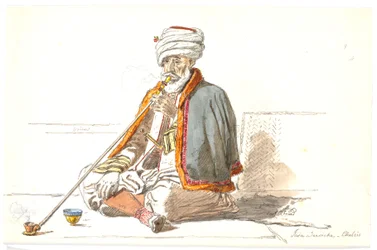 Een Turkse opiumroker (Jaia Dervicha) in Chalkis