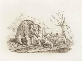 Illustratie voor "Halvhundrede Fabler for Børn" van Hey