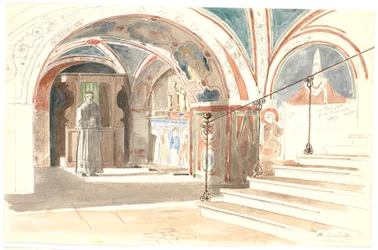 Het interieur van de kapel in het klooster S. Benedetto in Subiaco