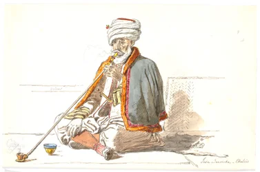Een Turkse opiumroker (Jaia Dervicha) in Chalkis