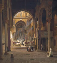 Interieur van de Capella Palatina in Palermo, Italië
