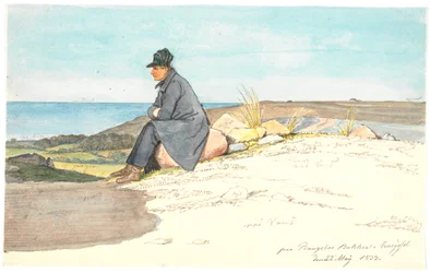 Zittende man in Bangsbo heuvels, Vendsyssel, 22 mei 1833