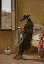 Jonge geestelijke lezend, 1836