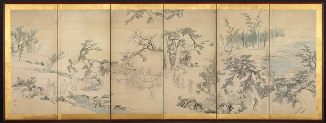 Literaire bijeenkomst in het Orchidee Paviljoen, late 1700s