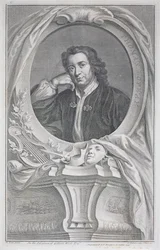 Portret van Thomas Otway (1652-85) gegraveerd door Jacobus Houbraken (1698-1780)