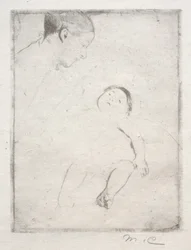 Bill liggend op de schoot van zijn moeder, c. 1889