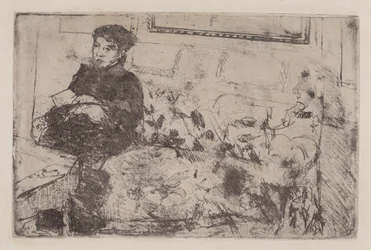 Interieur: Op de bank, ca. 1883