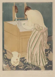 Vrouw aan het baden, 1890-1891