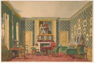 Tekening, Een interieur, 1837-40