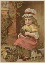 Meisje met kittens