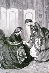 De koningin en haar kleine kleinzoon prins Wilhelm van Pruisen, c. 1880