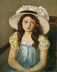Françoise met een Grote Witte Hoed