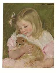 Sara met een kat, c.1907-08 (olieverf op doek)