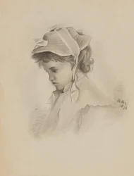 Zonder titel Hoofd van een kind dat naar beneden kijkt, 1878