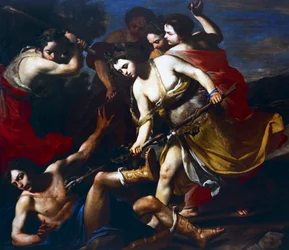 Orpheus geslagen door Bacchanten