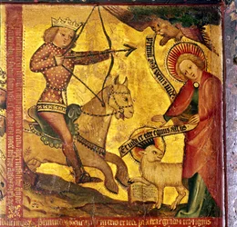 De eerste ruiter, geïdentificeerd met Romeinse keizer Gaius AD37-41, 14e-15e eeuw