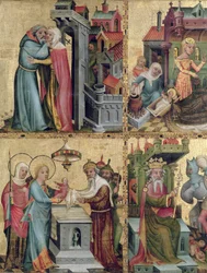 Ontmoeting bij de Gouden Poort en de Presentatie in de Tempel, van het Buxtehude Altaar, 1400-10