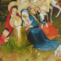 Groep vrouwen bij de kruisiging, paneel van het St. Thomas-altaar uit de St. John