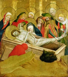 De Graflegging, paneel van het St. Thomas Altaar uit de St. Johanneskerk, Hamburg, begonnen in 1424