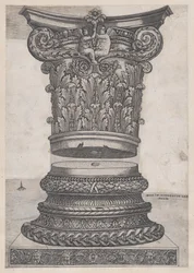 Speculum Romanae Magnificentiae: Gedecoreerde kapiteel en basis, ca. 1537