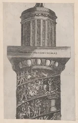 Speculum Romanae Magnificentiae: Het Bovenste Deel van de Zuil van Trajanus, toont ara..., 16e eeuw