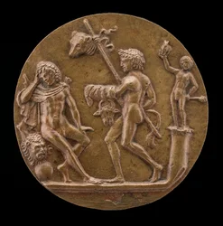 Hercules met Bacchische Figuren, tweede helft 15e eeuw