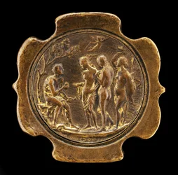 Zwaardknop met ingelegde plaquette van Het Oordeel van Paris