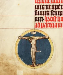 Kleine cirkel met de gekruisigde Christus