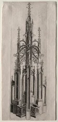 Ontwerp voor een gotische fontein, ca. 1470