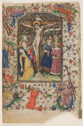 Blad uit een Getijdenboek: De Kruisiging