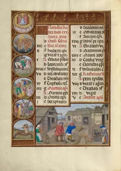 November Kalenderblad; Dorsen en varkens voeren; Boogschutter