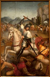 Sint-Jakobus strijdt tegen de Moren - Schilderij toegeschreven aan de Meester van Lourinhã, circa 1520 - Nationaal Museum voor Oude Kunst in Lissabon (Portugal)