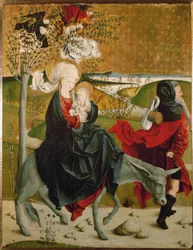 De vlucht naar Egypte (schilderij op hout)