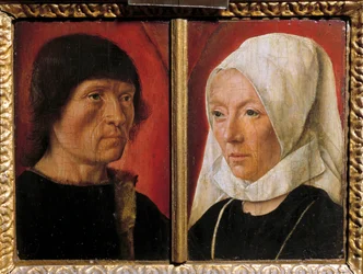 Portret van een man en zijn vrouw. Voorstelling van een koppel (dubbelportret)