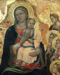 De Maagd en het Kind omringd door 8 engelen, detail (schilderij)