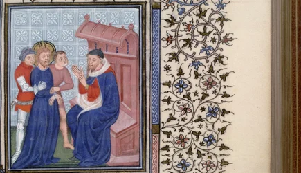 Christus voor Pilatus Getijdenboek, 1400s
