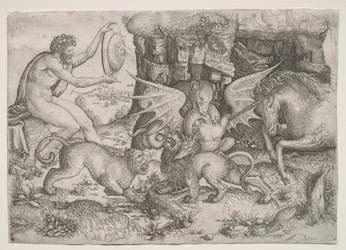 Allegorisch thema: Gevecht van dieren