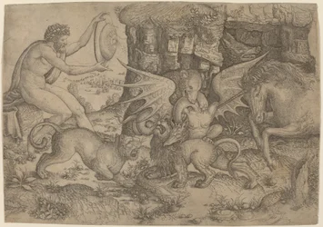 Allegorisch thema: gevecht van dieren