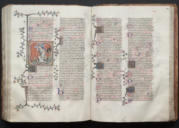 Het Gotha Missaal: Fol. 124v, De Aartsengel Michaël, ca. 1375