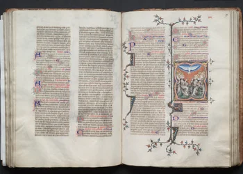 Het Gotha Missaal: Fol 79r, Het Pinksterfeest, ca. 1375