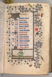 Getijdenboek van Karel de Edele, Koning van Navarra 1361-1425: fol. 10r, Oktober, ca. 1405