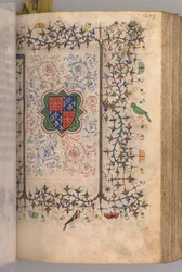 Uren van Karel de Edele, Koning van Navarra: fol. 137r, Wapen...