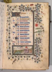 Getijdenboek van Karel de Edele, Koning van Navarra 1361-1425: fol. 2r, februari, ca. 1405