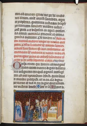 De Aartsbisschop van Reims zegent de handschoenen van de Koning (uit 