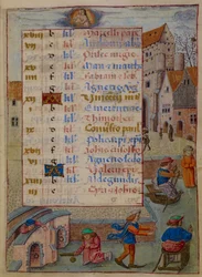 Add. 18852, f.2 Kalenderpagina voor januari, illustratie uit 