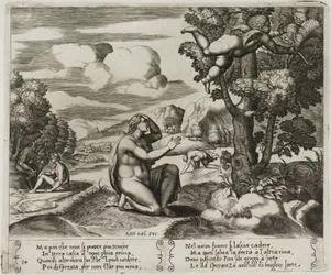 Cupido vlucht voor Psyche