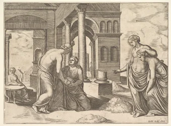 Venus beveelt Psyche een hoop graan te sorteren, uit de 