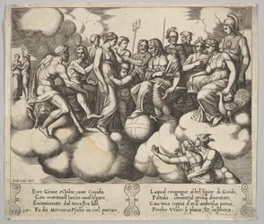 Venus en Cupido pleiten hun zaak in de aanwezigheid van Jupiter en andere Goden, 1530-60